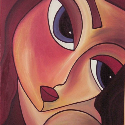 GIRL BROWN 100x100cm