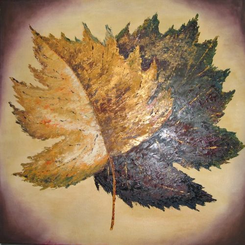 LEAVES GOLD 85x85cm