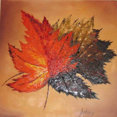 LEAVES ORANGE 85x85cm